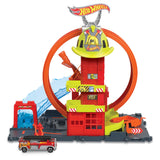 Hot Wheels City Super Loop Fire Station – 3-Level Lift, Adjustable Loop & Waterfall Ramp