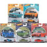 5-Car Hot Wheels Premium 2022 Car Culture Auto Strasse 1:64 Die-Cast Set – Real Riders Tires
