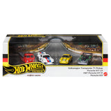 Hot Wheels Premium Collector Display Set with Three Cars and One Transporter