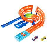 2-Car Hot Wheels Whip Around Raceway – Side-by-Side Track, Gap Jump & Foldable Storage