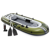 Intex Seahawk 3 Inflatable Boat Set with 54-Inch Oars, High-Output Pump & Fishing Rod Holders