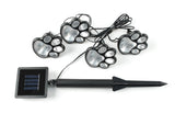 Ideaworks LED Solar Paw Print Pathway Lights – 4 Pack Decorative Outdoor Solar Garden Stake Lights