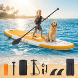 Naipo 10' Inflatable Stand Up Paddle Board Set, Ultra-Light SUP with Adjustable Paddle, Pump, Backpack & Detachable Fins