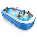 Inflatable Family Swimming Pool, 120" x 72" x 22" Oversized Backyard Pool