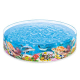 Intex Deep Sea Blue SnapSet Kiddie Pool, 8 ft x 18 in Round Above Ground Pool with Ocean Graphics