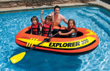 Intex Explorer 300 Inflatable 3-Person Raft Boat Set with Pump & 48" Oars