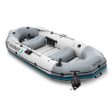 Intex Mariner 3 Inflatable Fishing & Recreational Boat Set with Oars, Pump & Rod Holders, 3-Person Boat