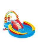 Intex Rainbow Ring Inflatable Play Center with Water Slide, Splash Pool & Backyard Water Games