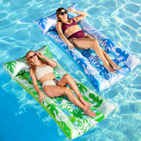 Joyfy Inflatable Pool Float Lounger with Headrest, Foot Rest & Cup Holders, Floating Pool Raft