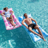 Joyfy Inflatable Pool Float Lounger with Headrest, Foot Rest & Cup Holders, Floating Pool Raft