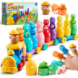Joyfy Montessori Dinosaur Number Train Learning Toy (24-Piece Set)