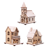 3-Pack LED Wooden Christmas Village Houses – Lighted Holiday Village Tabletop Decorations
