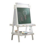 KidKraft Deluxe Wooden Art Easel – Chalkboard, Dry-Erase Board, Paper Roll & 2 Paint Cups