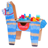 50-Block KidKraft Llama Piñata Wooden Building Brick Activity Table – Reversible Top & Storage