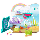 KidKraft Rainbow Dreamers Wooden Waterfall Grotto Dressing Room – Carry Handle, Closet & Doll Accessories