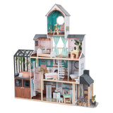 KidKraft Celeste Mansion Wooden Dollhouse – 4 Floors, Elevator, Lights, Sounds & 24 Accessories