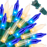 Blue and Clear Christmas Mini String Lights, 100-Count 20FT Incandescent Lights with Twinkle Option