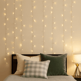 Mainstays 96 LED Curtain Lights, Warm White Plug-In Window Curtain String Lights