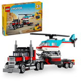 LEGO Creator 3in1 Flatbed Truck with Helicopter 31146 Set (270 Pcs)