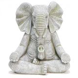 Magnesium Oxide Meditating Elephant Statue, 14.96" x 10.63" x 16.93"
