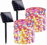 2-Pack 72FT Solar Christmas Fairy Lights, 200 LED Outdoor Copper Wire String Lights