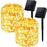 2-Pack 72FT Solar Christmas Fairy Lights, 200 LED Outdoor Copper Wire String Lights