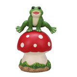 Mainstays 10.5" H Leaping Frog Garden Statue, Resin Frog & Mushroom Yard Décor