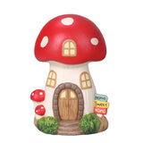 Mainstays 10.5" Red Mushroom House Garden Statue, Resin Fairy Cottage Outdoor Décor