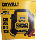 DeWalt 2000 Peak Amp Jump Starter with Air Compressor & USB-C Power Bank – 120 PSI Portable Battery Booster