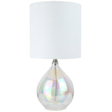 Mainstays 16"H Iridescent Glass Lamp with White Shade