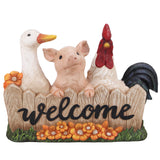 Mainstays Welcome Farm Animals Garden Statue, High-Density Resin & Cement Outdoor Décor