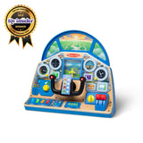 Melissa & Doug Jet Pilot Interactive Dashboard – Wooden Airplane Cockpit Toy