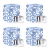 4-Pack 33 ft 100 LED Battery Operated Fairy String Lights with Remote
