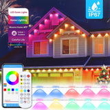 148 ft Permanent Outdoor Lights, 54 LED RGB Eave Lights with Bluetooth, Remote and Music Sync