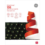 GE String-A-Long Christmas Net Lights, 150 Clear Incandescent Mini Lights, 6 ft x 4 ft Connectable Net Lighting