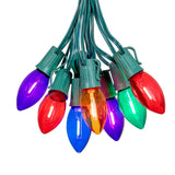 25-Count C9 LED Christmas Lights, 25FT Smooth Plastic Bulb String Lights on Green Wire