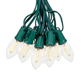 25-Count C9 LED Christmas Lights, 25FT Smooth Plastic Bulb String Lights on Green Wire