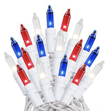100-Count Incandescent Mini Christmas String Lights, 50 ft White Wire Holiday Light Set,