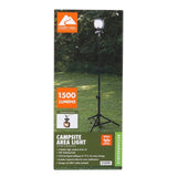 Ozark Trail 1500lm Campsite Area Light, USB-C Rechargeable Tripod LED Work Lamp