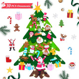 38.6" PayUSD Lighted Felt Christmas Tree – 30 Detachable Ornaments