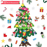 38.6" PayUSD Lighted Felt Christmas Tree – 33 Detachable Ornaments