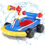 Kids Racing Car Pool Float with Water Blaster, Inflatable Ride-On Pool Toy