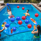 Inflatable Floating Tic-Tac-Toe Pool Game Set with 12 Balls