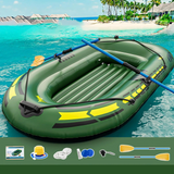 Portable Inflatable Fishing Boat with Oars & Hand Pump, Adult Inflatable Kayak Raft