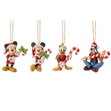 Jim Shore Disney Traditions Mickey and Friends Christmas Ornaments, Set of 4