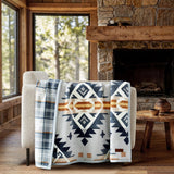 Pendleton Reversible Plush Throw Blanket, 50" x 70" Soft 600 GSM Multi Throw