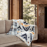 Pendleton Reversible Plush Throw Blanket, 50" x 70" Soft 600 GSM Multi Throw