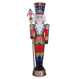 8 FT Pre-Lit Musical Nutcracker with 42 LED Lights and Removable Staff