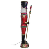 8 FT Pre-Lit Musical Nutcracker with 42 LED Lights and Removable Staff