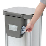 Glad Stainless Steel Step Trash Can and Drawstring Bag Bundle, 13- or 20-Gallon